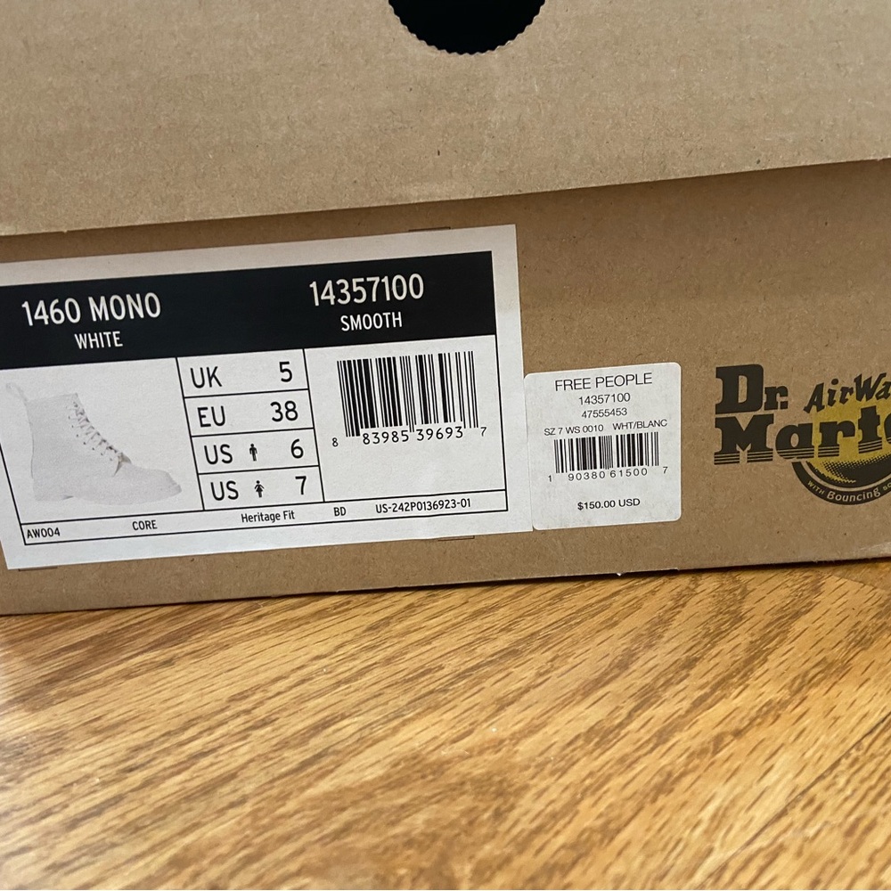 Dr. Martens Women’s White Lace-Up Combat Boots - Picture 3 of 8